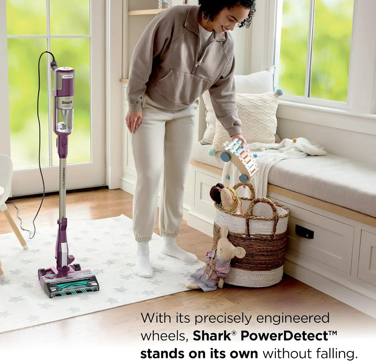 Shark PowerDetect Corded Stick Vacuum, HEPA, Pet Hair, Purple, HZ4001AMZ