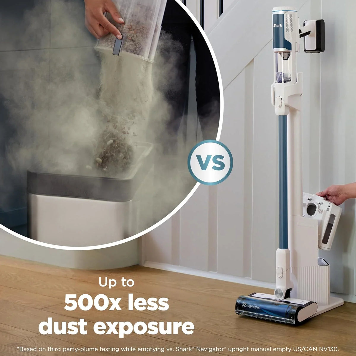 Shark Clean & Empty Cordless Stick Vacuum, White & Blue, BU3523