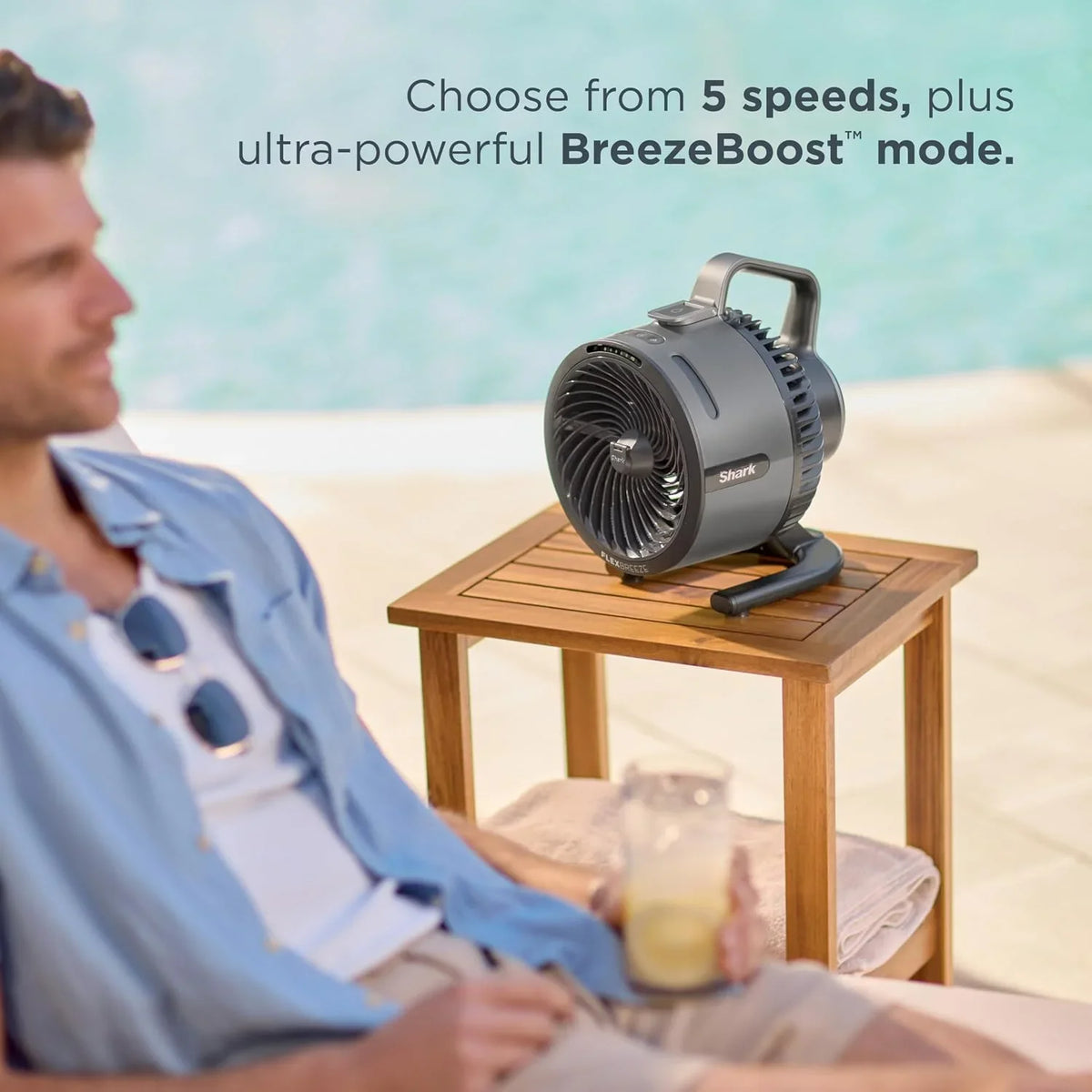Shark FlexBreeze HydroGo Pro Portable Misting Fan, Peony, FA056PK