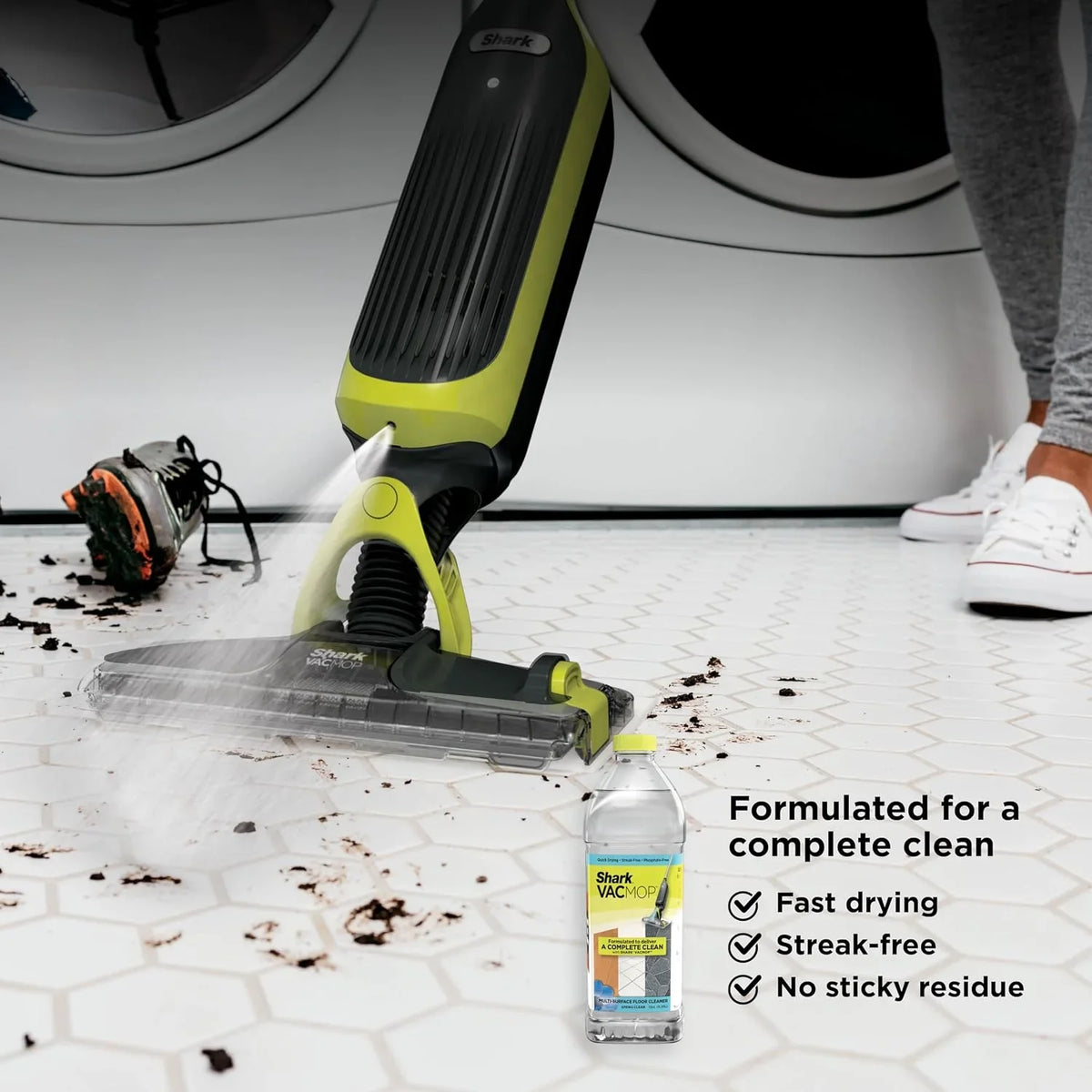 Shark VACMOP Cordless Vacuum & Spray Mop, Gray, VM180