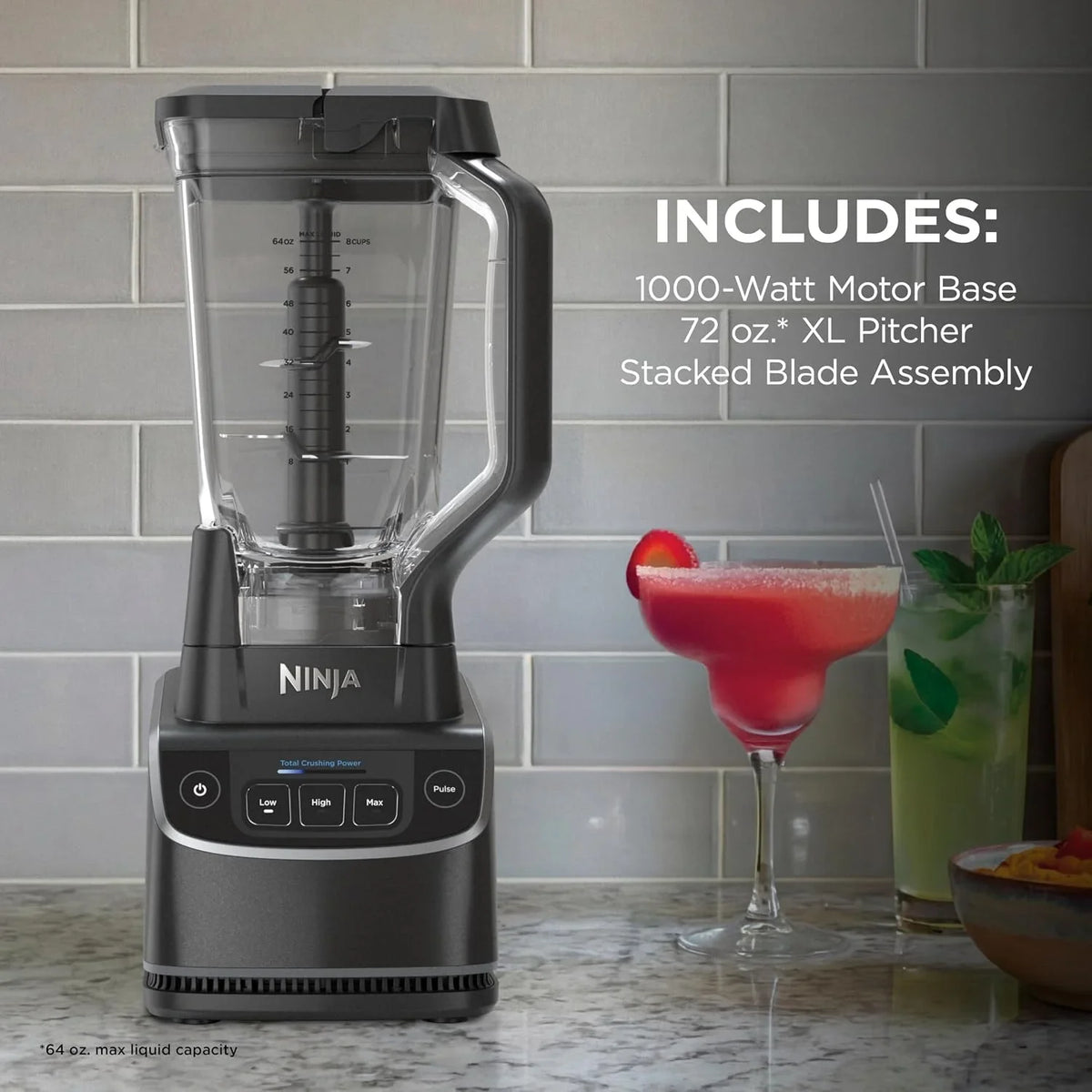 Ninja UltraCrush Professional Blender, 1000W, 72oz Pitcher, 3 Speeds, BP201