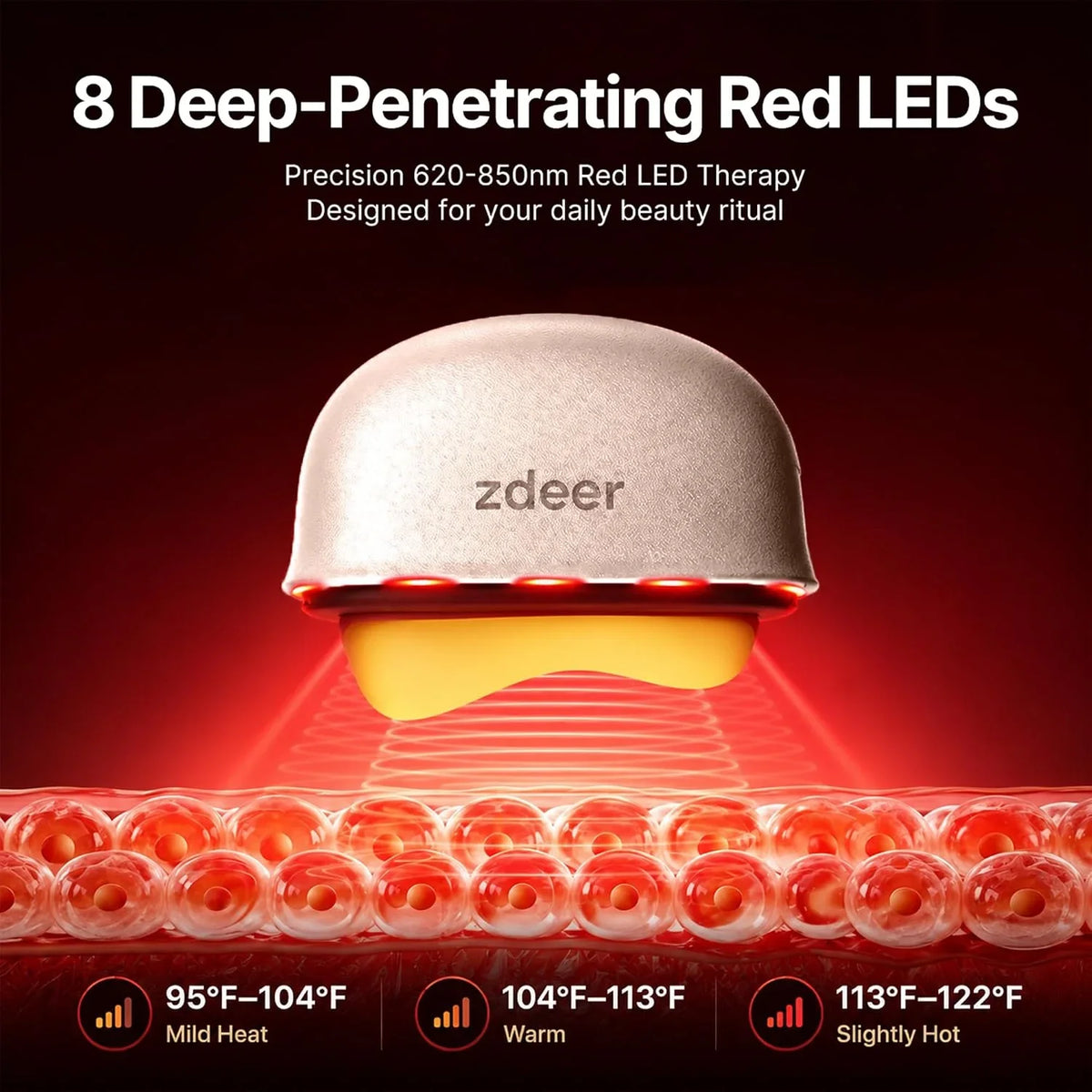 ZDEER GS5 Electric Heated Gua Sha Kit, Red Light Face Massager Tool, Pink