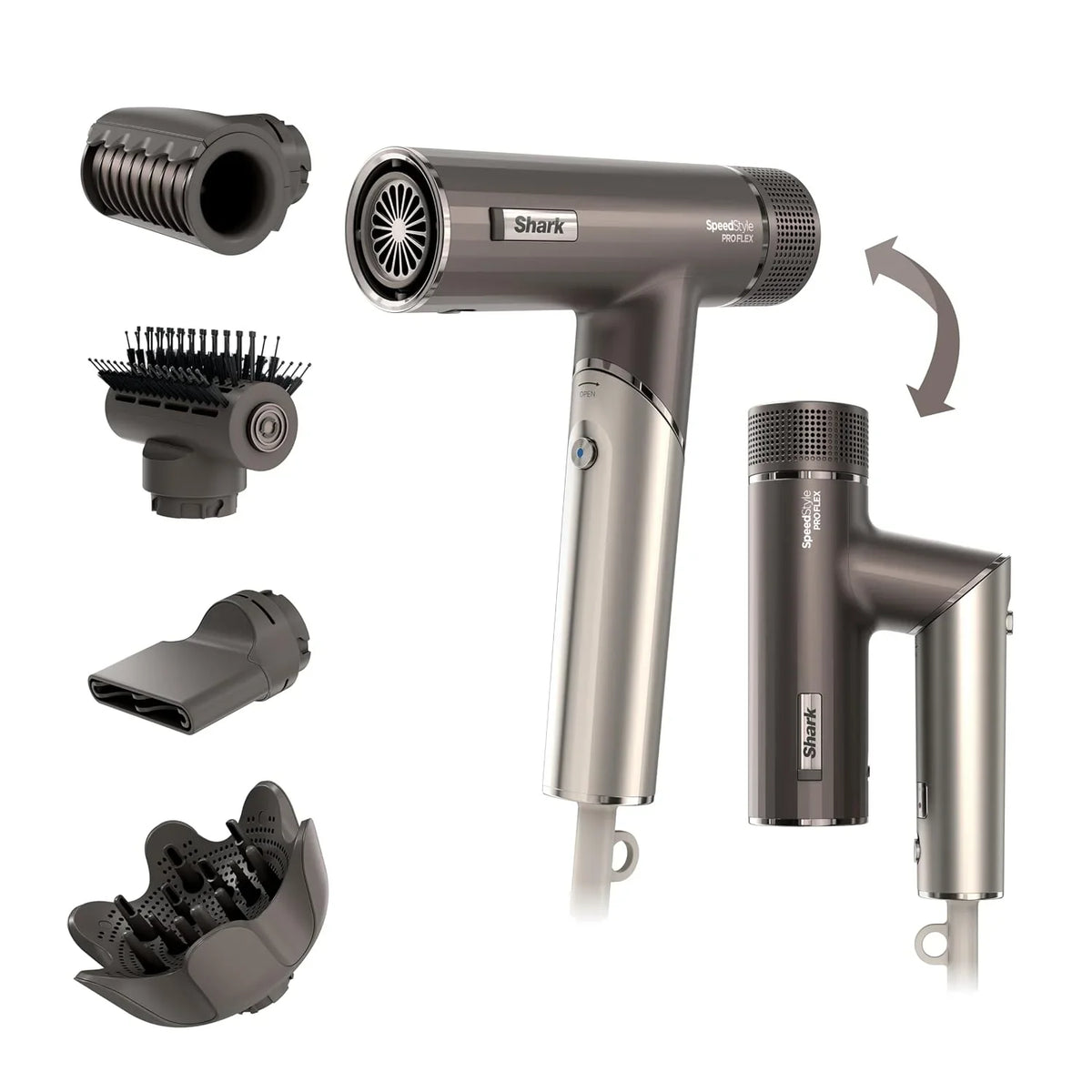 Shark SpeedStyle Pro Flex High-Velocity Dryer, Scalp Shield, HD542