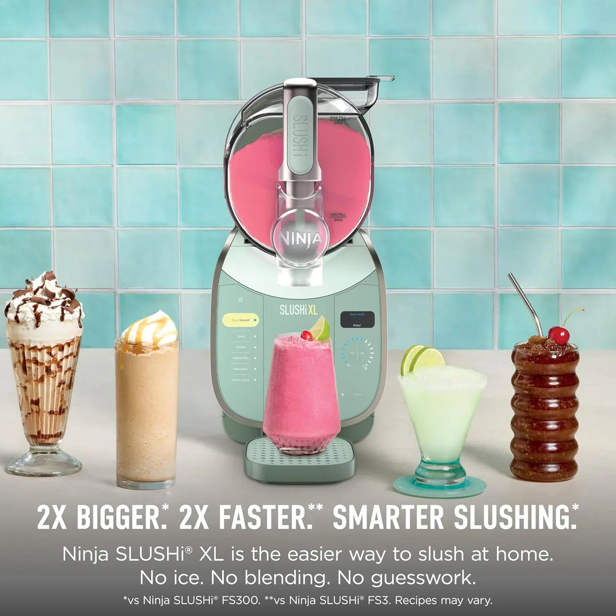 Ninja SLUSHi XL Smart Frozen Drink Maker, 10+ Servings, Green, FS601GN