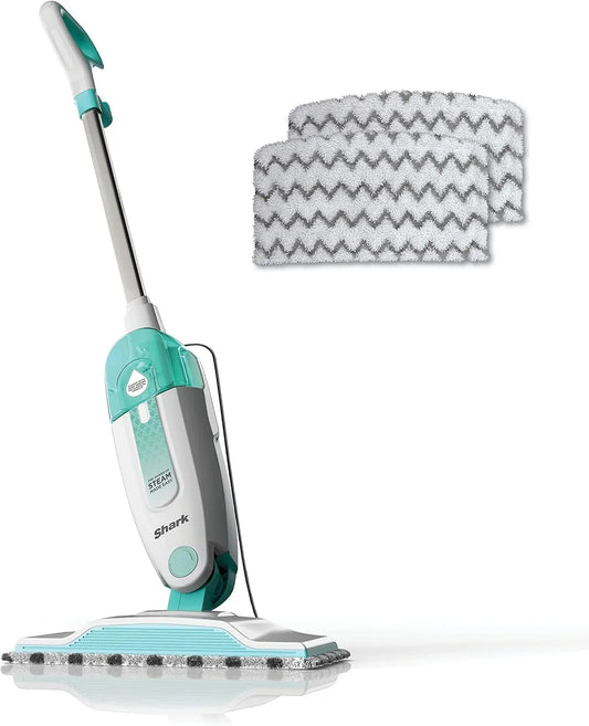 Shark Steam Mop for Sealed Hard Floors with 2 Dirt Grip Pads, White, S1000
