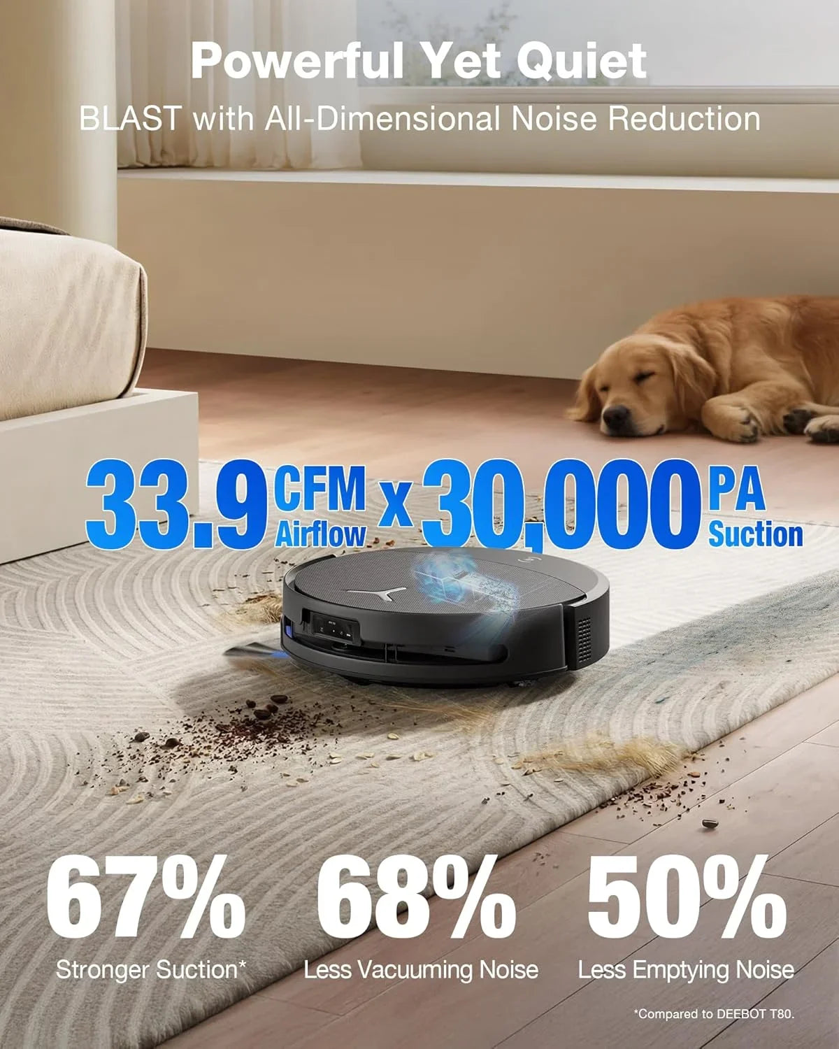 ECOVACS DEEBOT T90 PRO Omni Robot Vacuum and Mop, 30000Pa Blast Suction
