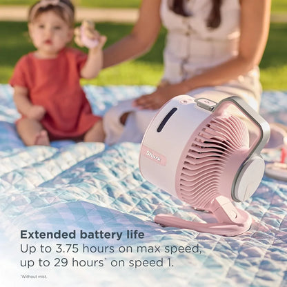 Shark FlexBreeze HydroGo Pro Portable Misting Fan, Peony, FA056PK