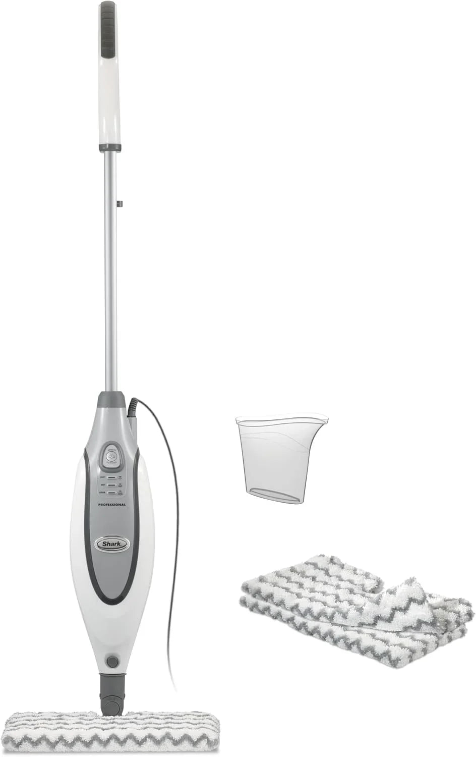 Shark Professional Steam Pocket Mop with 2 Double-sided Pads, White, S3601