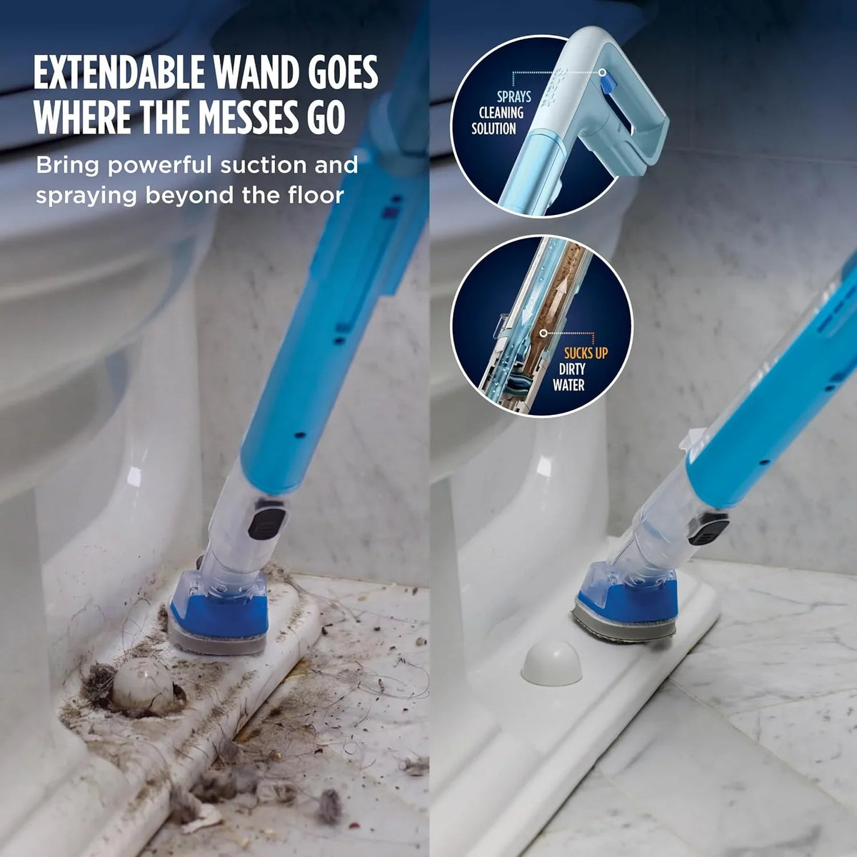 Shark AquaReach Hard Floor Vacuum & Mop with Extendable Wand, Blue, WD551