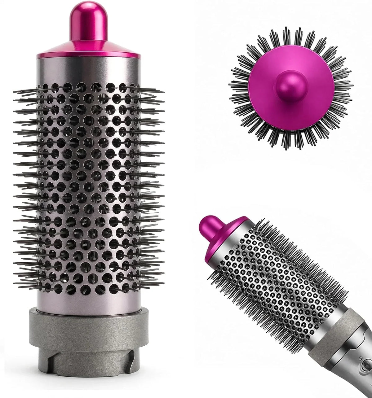 Round Brush Attachment for Shark FlexStyle Accessories, FlexStyle HD430/HD440 Series with 360° Airflow, Secure Fit No Slip Blow Dryer Attachment,for Straight, Wavy, Curly, and Coily Hair