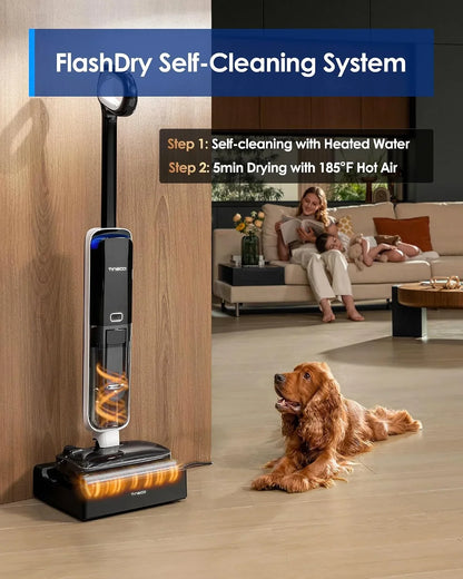 Tineco Floor ONE S6 Master Wet Dry Vacuum Cleaner, 20kPa Suction Vacuum Mop with Dual-Edge Cleaning, 45 Min Runtime (Quite Mode), 185°F Flashdry, 4inch Ultra-Slim