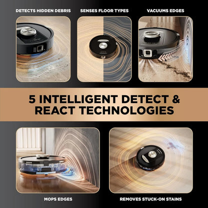 Shark PowerDetect NeverTouch Pro Robot Vacuum & Mop, Black,RV2820ZE