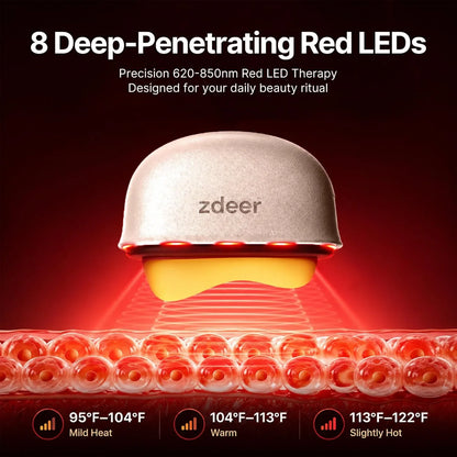 ZDEER GS5 Electric Heated Gua Sha Tool, Red Light Face Massager, Pink