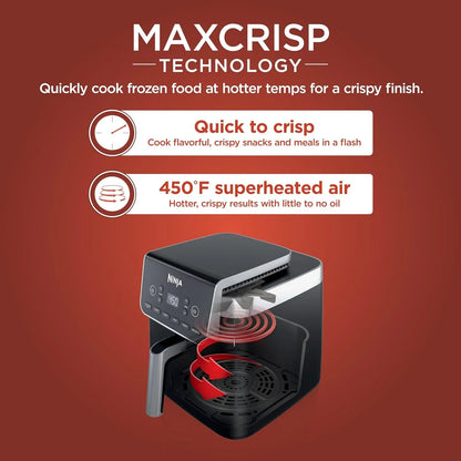 Ninja Air Fryer XL with MaxCrisp, 6.5 Qt, 6-in-1, Grey, AF181