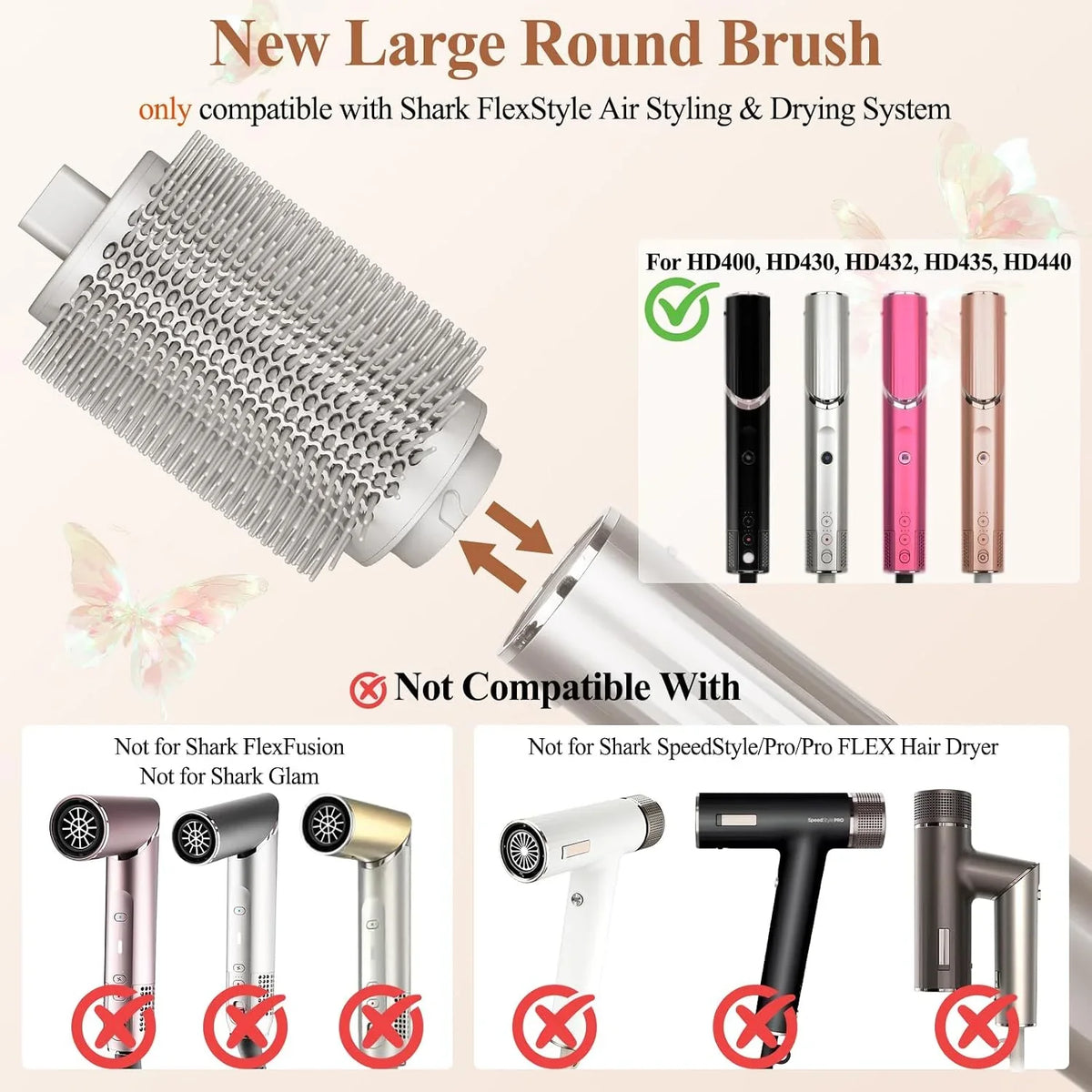 Large Round Volumizing Brush for Shark FlexStyle Attachment