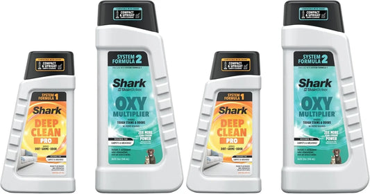 Shark StainStriker Cleaning Solution Bundle for Portable Cleaners,Carpet and Area Rug Formula,Instantly Eliminates Odor,Includes 32 oz OXY Multiplier &16 oz Deep Clean Solution,PXCMBUNDLE (Pack of 2)