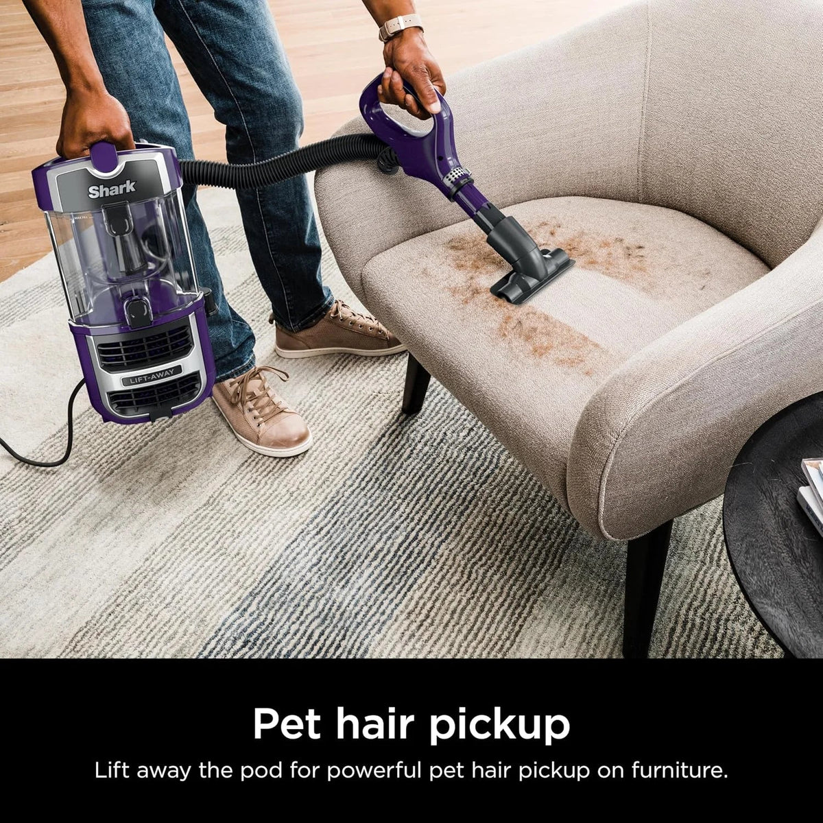 Shark Lift-Away Upright Vacuum, PowerFins, No Hair Wrap, Eggplant, ZD201