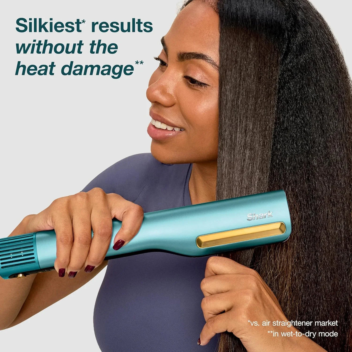 Shark SilkiPro Air Straightener & Blow Dryer, Flat Iron, Rose, HT400PK