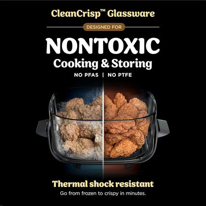 Ninja Crispi Glass Air Fryer, 4-in-1, Ginger Snap, FN101GD