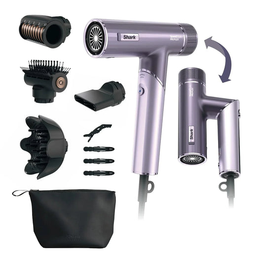Shark SpeedStyle Pro Flex Dryer, Scalp Shield, Bag, Lilac, HD543PL