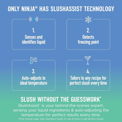 Ninja SLUSHi XL Smart Frozen Drink Maker and SLUSHi Machine, with SlushAssist Technology, 128 Oz Capacity, Sodas, Margaritas, Frappes, Milkshakes and More, Crema, FS601BR